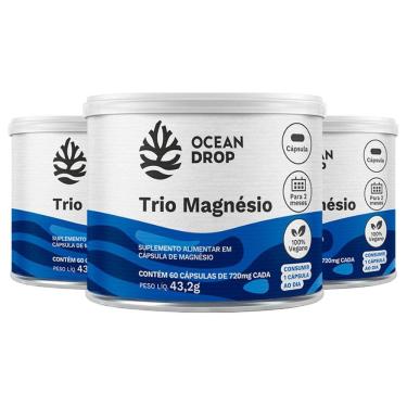 Imagem de Kit 3 Trio Magnésio Ocean Drop Vegano 60 Cápsulas