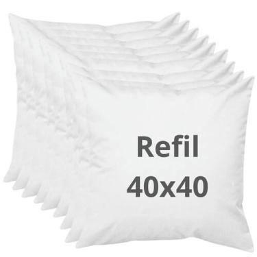 Imagem de Kit: 9 Almofadas de enchimento - refil 40x40cm 100% fibra - antialérgi