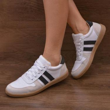 Imagem de Tênis feminino sola reta para samb low material sintético confortável 