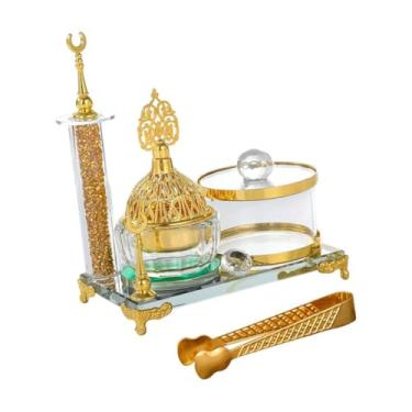 Imagem de Generic Queimador de incenso árabe para decoração de casa, spa, escritório, presente de inauguração com pinça, sala de estar, ioga, casa, mesa, suporte de