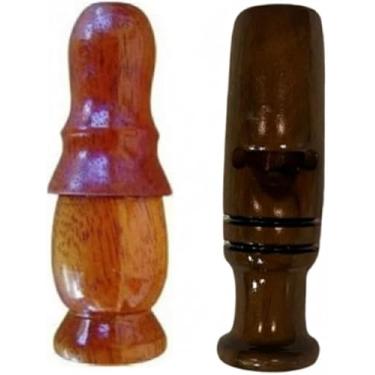 Imagem de Apito Inhambu Açu 03 + Apito Aracuã 31 Pios em madeira profissionais