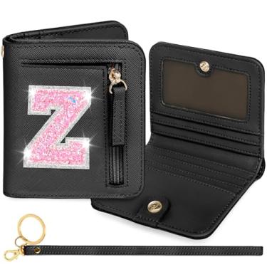 Imagem de YQE Carteira com inicial RFID para meninas pequenas, presentes na moda, aniversário, Natal, meia ideia de presente para adolescentes, filha, neta, sobrinha, 6, 7, 8, 9, 10, 11, 12, 13 anos, Preto, Z