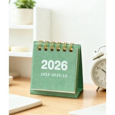 Imagem de Mini calendário de mesa 2025-2026, calendário de mesa pequeno para o ano acadêmico de outubro de 2025 a dezembro de 2026 para escritório em casa