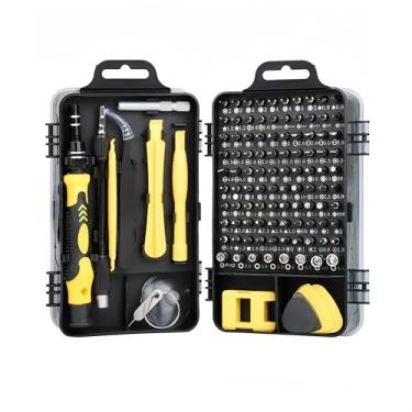 Imagem de Conjunto de chaves de fenda de precisão 115 em 1, kit de ferramentas de reparo profissional com cabeça chata e várias pontas para eletrônicos, telefone, relógio, manutenção automotiva - cabo magnético