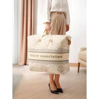 Imagem de Sacos de armazenamento de 120 L com zíper e alças, sacos de cobertor para armazenamento de armário, suprimentos de mudança e embalagem para faculdade, organizador de armazenamento embaixo da cama para