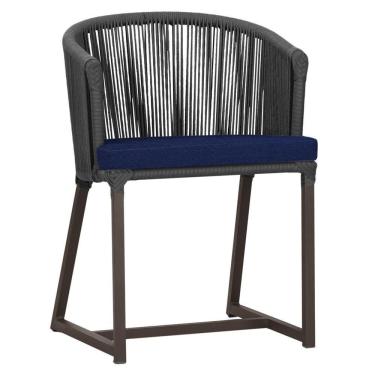 Imagem de Cadeira De Jantar Noronha Alumínio Marrom E10 Trama Original Preto