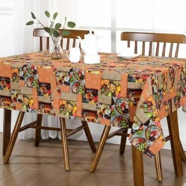 Imagem de Toalha de mesa retangular 6 lugares plástica térmica estampada - UZOO