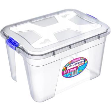 Imagem de Caixa Organizadora 56L com Travas Laterais e Tampa Reforçada - Uninjet