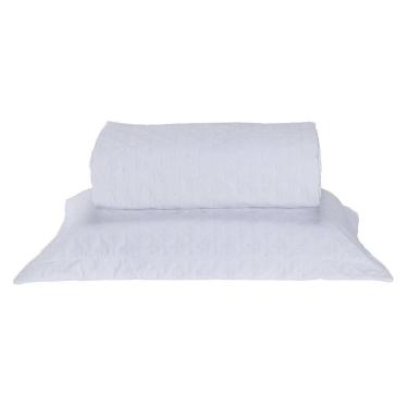 Imagem de Kit Cobre Leito Milão Solteiro 2 Peças 100% Poliéster - Branco/branco