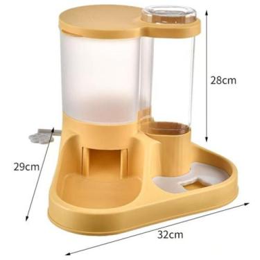 Imagem de Alimentador Duplo Automático Pet Água e Ração - Lovely Vibe, amarelo
