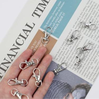 Imagem de 20 clipes de gancho giratórios, fechos de garra de lagosta pequenos de metal de 3 cm para chaveiros, clipes de chaveiro para artesanato, substituição de gancho de corrente de bolsa, chaveiro DIY