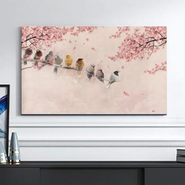 Imagem de Capa protetora contra poeira para TV de 32 a 65 polegadas impermeável e respirável LCD/LED protetor de tela universal à prova de poeira para TVs de tela plana decoração de arte de sala de estar - flor