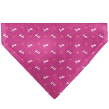 Imagem de Bandana Barbie Pet Bandana Barbie Script e Ícone de Palmeira Rosa Branco Laranja Colarinho Bandana Apenas