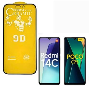 Imagem de Película Cerâmica Fosca Redmi14C / Redmi A5 / POCO C75 / POCO C71 5G,Proteção Total, Anti-Riscos e Não Fica Com Marca De Dedo Na Tela