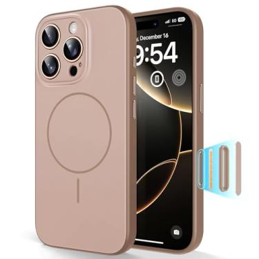 Imagem de TAURI Capa para iPhone 16 Pro, proteção total da câmera, controle de câmera, compatível com Magsafe, capa magnética minimalista mais fina para iPhone 16 Pro, Desert