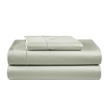 Imagem de LANE LINEN Jogo de lençóis de solteiro 100% algodão mercerizado egípcio, ecologicamente correto, produzido de forma sustentável, sem fiapos, resistente ao desbotamento de 38 cm de profundidade, lençol