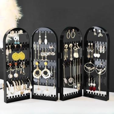 Imagem de Suporte organizador de brincos de armazenamento de joias de acrílico para brincos, colares, pulseira de corrente