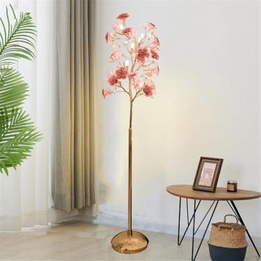 Imagem de Luminária de chão contemporânea de luxo em cerâmica com design floral, LED, estilo campestre francês, criativa, para sala de estar, quarto, quarto de menina, casa de campo (Estilo 5)