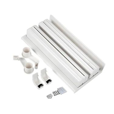 Imagem de Porta Papel Toalha Triplo de Parede, Suporte para Papel Alumínio e Filme Plástico, Plástico e Metal Branco, 35x28x10cm, com Ganchos Multifuncionais e Kit de Instalação