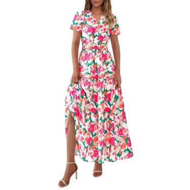 Imagem de Vestido maxi feminino PRETTYGARDEN com estampa floral boho de verão