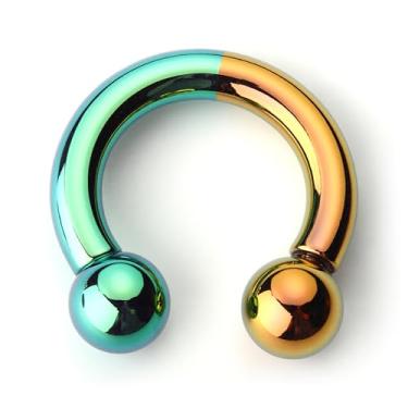 Imagem de BodyBonita Anéis de septo anodizados, anel de nariz de titânio G23, ferradura, anel PA grande 6G 8G 12G, calibres esticados de barra circular roscada internamente para orelhas, joias de piercing