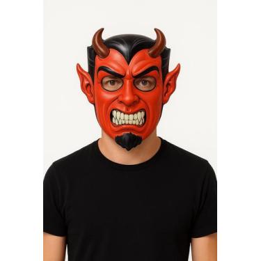 Imagem de Máscara Infantil Diabo Vermelho Acessório Halloween - Sulamericana, Un