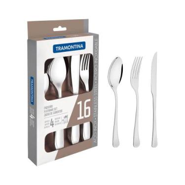 Imagem de Faqueiro Tramontina Aço inox Havana Facas P/ Churrasco 16 Pç, Inox, 16