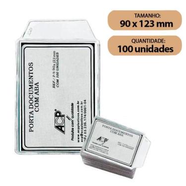 Imagem de Protetor Porta Documentos com Aba Acp 90x123mm P-9 C/100