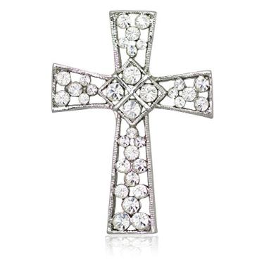 Imagem de Broche de pino de cruz celta Akianna Swarovski Element Crystals