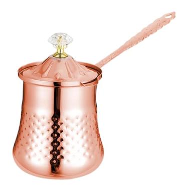 Imagem de Ｂｅｓｇａ Utensílio de cozinha profissional: cafeteira, aquecedor de manteiga, jarra, alça, portátil, em aço inoxidável, cor rosa, L
