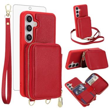 Imagem de Asuwish Capa de celular para Samsung Galaxy S25 FE 5G carteira celular com protetor de tela de vidro temperado alça de pulso cordão bloqueio RFID suporte de cartão de crédito S 25 EF S25FE 25S 25FE