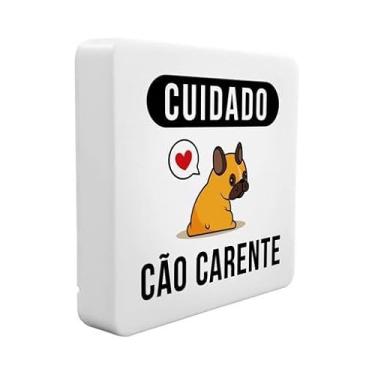 Imagem de Luminária Box Slim LED, Cuidado Cão Carente, Decorativa USB, Branca