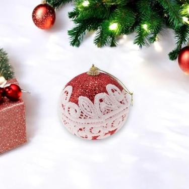 Imagem de Generic 1 peça de enfeites de bolas de Natal, folhas redondas, espuma vermelha, 8 cm