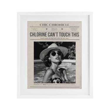 Imagem de Stupell Industries Chic Chronical Vintage Magazine Impressão emoldurada branca sob vidro, design por A Barefoot Stylist, 16 x 13