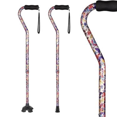 Imagem de LIXIANG Bengalas Para Mulheres Para Estabilidade - Bengala Dobrável Para Adultos Para Equilíbrio De Idosos, Altura Ajustável, Antiderrapante, Leve, De Alumínio (Borboleta)