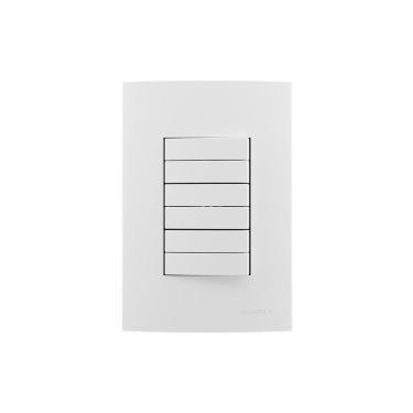 Imagem de Interruptor Duplo Simples Triplo Margirius Sleek 10a Com Placa 4x2 Branco