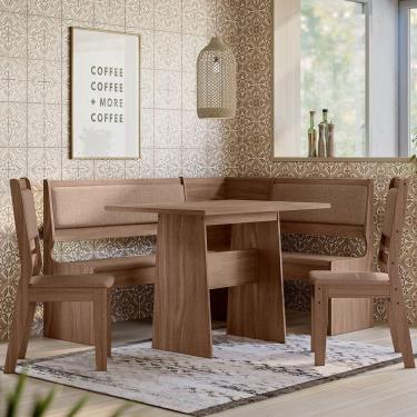 Imagem de Conjunto Sala De Jantar Canto Alemão Afrodite Amêndoa 07C