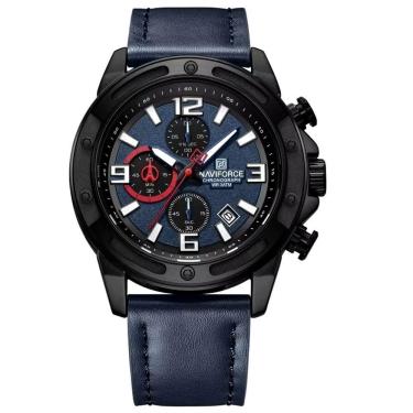 Imagem de Relógio De Quartzo Masculino Multifuncional Com Cronógrafo à Prova D'água 3atm Azul