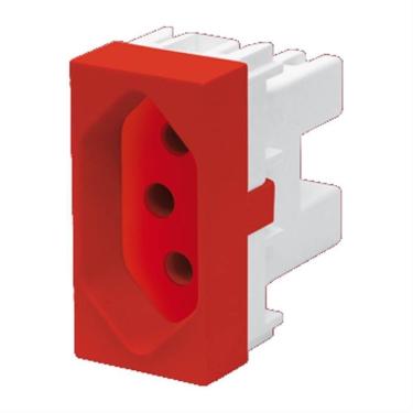 Imagem de Módulo Tomada 2p+t 10a 250 Volts Elegance Vermelha - 2349 - Fame Tomada 2p+t 10a Vermelha Elegance Fame 092.2349.3