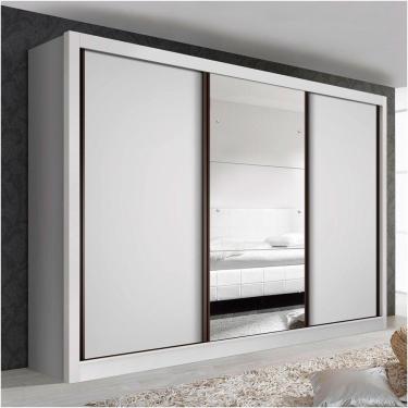 Imagem de Guarda Roupa Casal Branco Com 3 Espelho 3 Portas Minastex