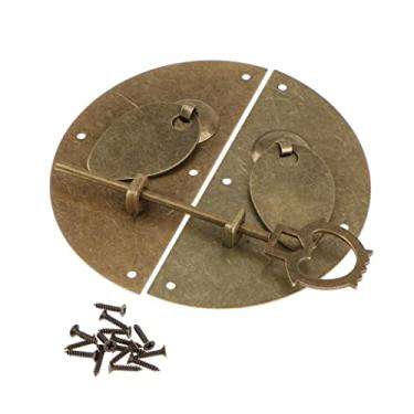 Imagem de barenx Puxadores decorativos de metal de ferro estilo antigo trinco trava trava de cozinha móveis armário ferragens com parafuso