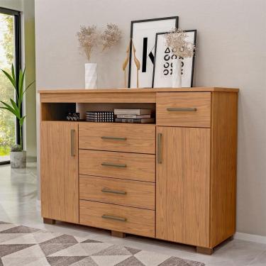 Imagem de Comoda 5 Gavetas 2 Portas 152 Cm Ols Co008 Freijo Mxm