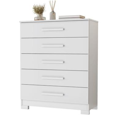 Imagem de Cômoda Cristina Branco 5 Gavetas Jcm Movelaria