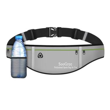 Imagem de Pochete fina para corrida masculina e feminina, pochete com zíper à prova d'água, suporte de telefone refletivo ultraleve, bolsa de cinto de treino para corrida, caminhada, ciclismo, acampamento