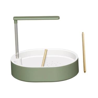 Imagem de MotiveTech Banheira automática para pássaros, chuveiro para papagaios, brinquedo de banho USB versátil e leve com poleiro para periquitos, calopsitas e outros, Verde