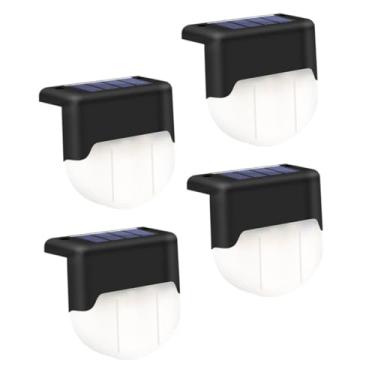 Imagem de 4Pcs Solar Stair Lights Outdoor LED Step Lamps for Garden Landscape Easy Installation with Intelligent Light Control Weather-Resistant Solar Power Stairs Lighting