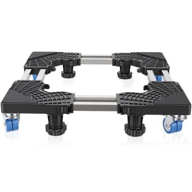 Imagem de AILAHLOE Suporte móvel para mini geladeira com 4 rolos giratórios de bloqueio, carrinho universal ajustável para lavadora portátil, desumidificador AC, base de carrinho de móveis, 45 a 68 cm L 154 kg