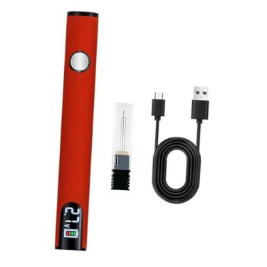 Imagem de RNXRZANK Kit de Ferro de Soldar Caneta a Bateria 650mAh Rosca 510 Caneta de Soldar Portátil Sem Fio Recarregável Via USB para Reparo de Eletrodomésticos, Vermelho, Tamanho real