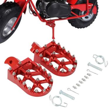 Imagem de Funparts Mini Pedais Para Bicicleta, Conjunto De Suporte Apoio Pés Estilo Mx Cnc Ct200U Ct200U-Ex Bt200X Ct100U Trail 100Cc 212Cc 196Cc Vermelho