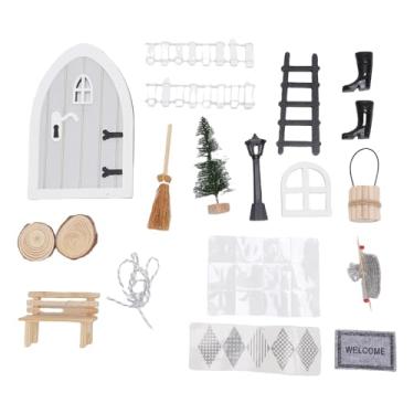 Imagem de Alomejor Kit de Porta de Fada Elf de Natal, Compensada de Compensado Em Miniatura de Fada para Displays de Natal e Adereços de Fotografia de Bonecas